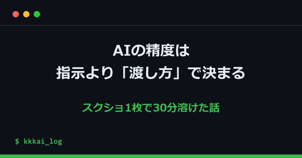 AIの精度は「指示の上手さ」より「渡し方」で決まるな、と思った話